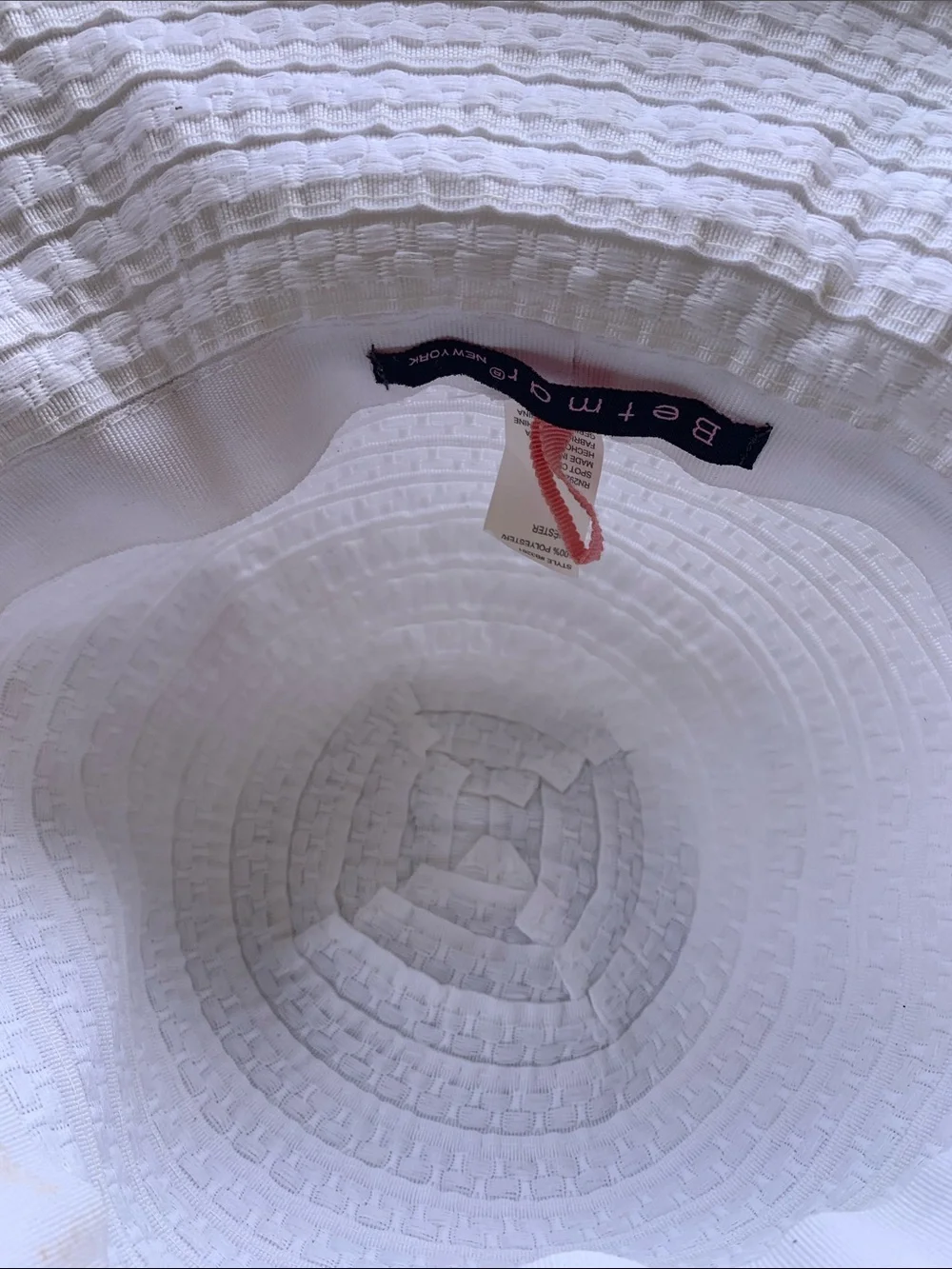 Betmar New York Coconut Ring Safari Beaded White Sun Hat UPF 50+